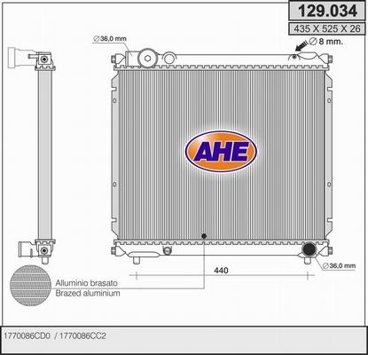 AHE 129.034 - Radiators, Motora dzesēšanas sistēma autodraugiem.lv