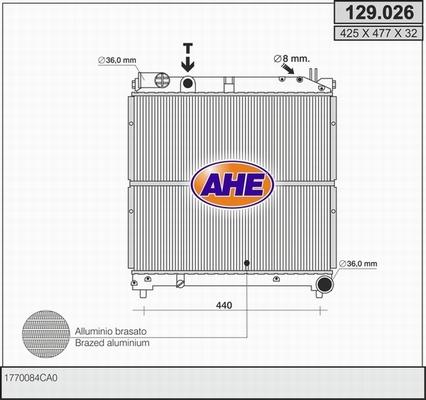 AHE 129.026 - Radiators, Motora dzesēšanas sistēma autodraugiem.lv