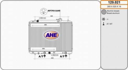 AHE 129.021 - Radiators, Motora dzesēšanas sistēma autodraugiem.lv