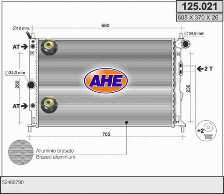 AHE 125.021 - Radiators, Motora dzesēšanas sistēma autodraugiem.lv