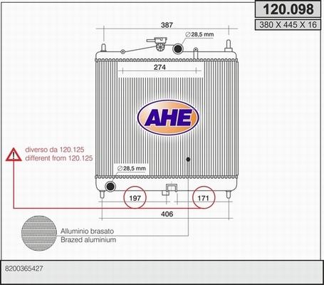 AHE 120.098 - Radiators, Motora dzesēšanas sistēma autodraugiem.lv