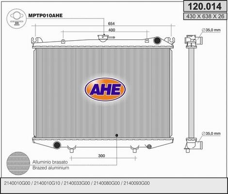 AHE 120.014 - Radiators, Motora dzesēšanas sistēma autodraugiem.lv