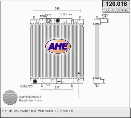 AHE 120.016 - Radiators, Motora dzesēšanas sistēma autodraugiem.lv