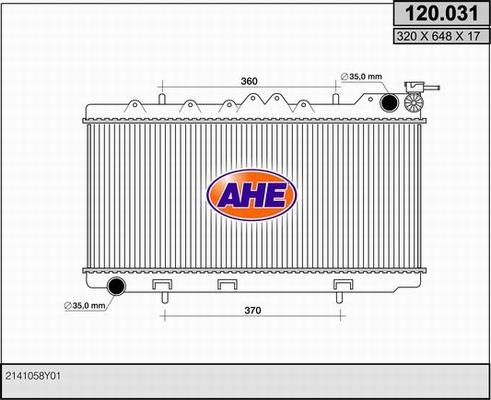 AHE 120.031 - Radiators, Motora dzesēšanas sistēma autodraugiem.lv