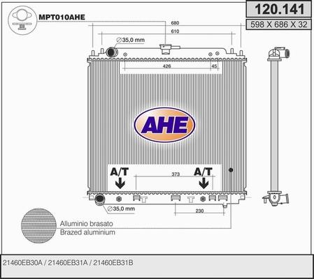 AHE 120.141 - Radiators, Motora dzesēšanas sistēma autodraugiem.lv