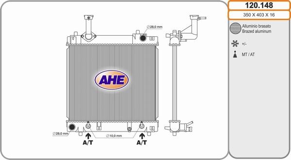 AHE 120.148 - Radiators, Motora dzesēšanas sistēma autodraugiem.lv