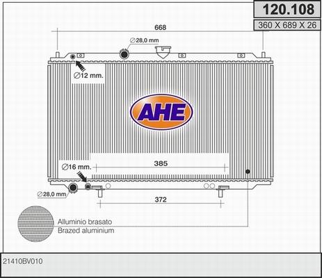 AHE 120.108 - Radiators, Motora dzesēšanas sistēma autodraugiem.lv