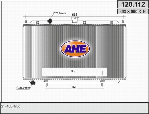 AHE 120.112 - Radiators, Motora dzesēšanas sistēma autodraugiem.lv