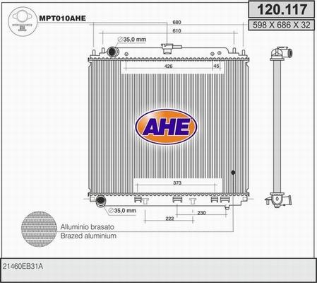 AHE 120.117 - Radiators, Motora dzesēšanas sistēma autodraugiem.lv