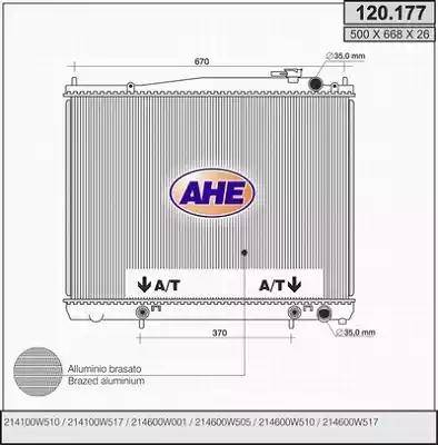 AHE 120177 - Radiators, Motora dzesēšanas sistēma autodraugiem.lv