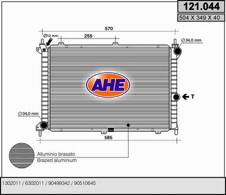 AHE 121.044 - Radiators, Motora dzesēšanas sistēma autodraugiem.lv