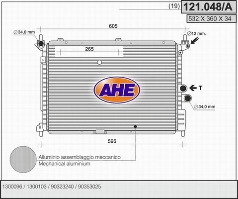 AHE 121.048/A - Radiators, Motora dzesēšanas sistēma autodraugiem.lv