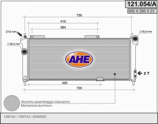 AHE 121.054/A - Radiators, Motora dzesēšanas sistēma autodraugiem.lv