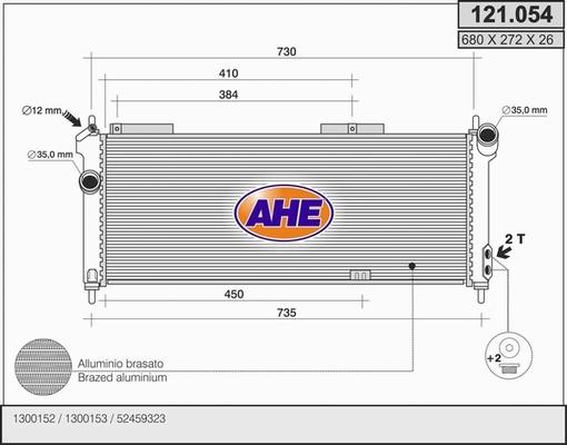 AHE 121.054 - Radiators, Motora dzesēšanas sistēma autodraugiem.lv