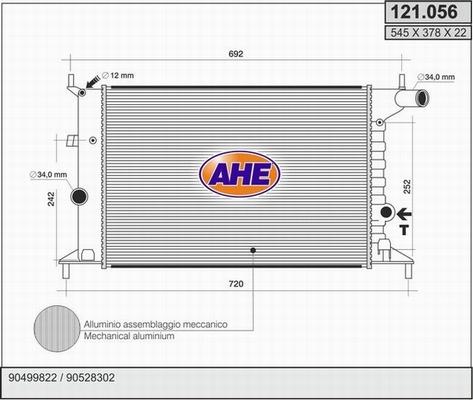 AHE 121.056 - Radiators, Motora dzesēšanas sistēma autodraugiem.lv