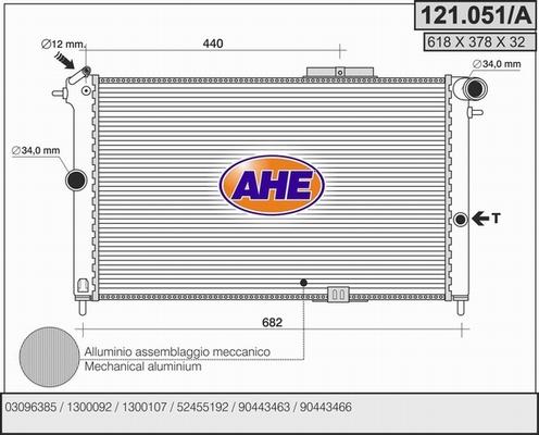 AHE 121.051/A - Radiators, Motora dzesēšanas sistēma autodraugiem.lv