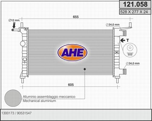 AHE 121.058 - Radiators, Motora dzesēšanas sistēma autodraugiem.lv