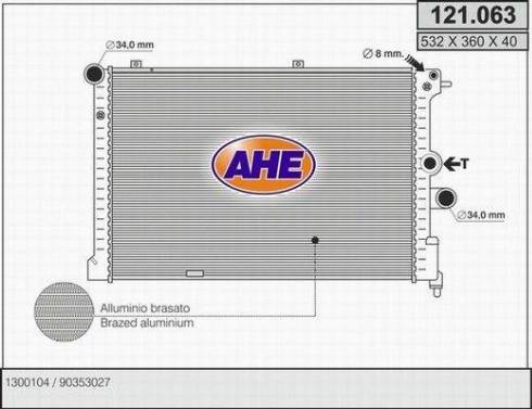 AHE 121.063 - Radiators, Motora dzesēšanas sistēma autodraugiem.lv