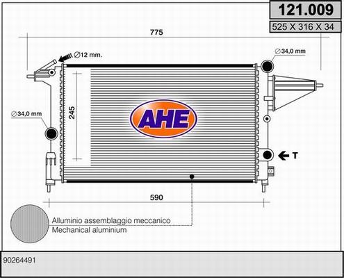 AHE 121.009 - Radiators, Motora dzesēšanas sistēma autodraugiem.lv