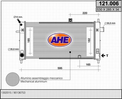 AHE 121.006 - Radiators, Motora dzesēšanas sistēma autodraugiem.lv