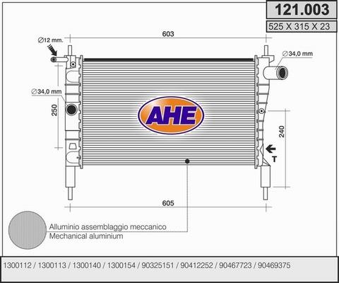 AHE 121.003 - Radiators, Motora dzesēšanas sistēma autodraugiem.lv