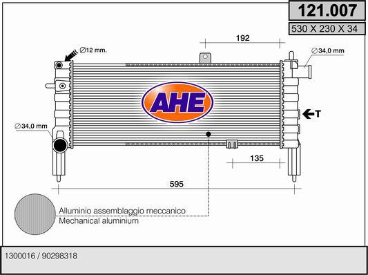 AHE 121.007 - Radiators, Motora dzesēšanas sistēma autodraugiem.lv