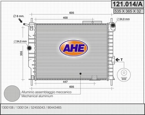 AHE 121.014/A - Radiators, Motora dzesēšanas sistēma autodraugiem.lv