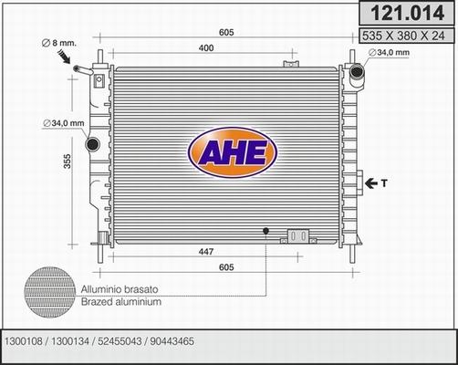 AHE 121.014 - Radiators, Motora dzesēšanas sistēma autodraugiem.lv