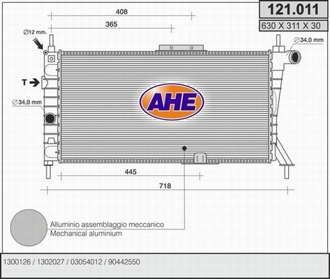 AHE 121.011 - Radiators, Motora dzesēšanas sistēma autodraugiem.lv