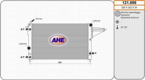 AHE 121.086 - Radiators, Motora dzesēšanas sistēma autodraugiem.lv