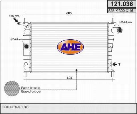 AHE 121.036 - Radiators, Motora dzesēšanas sistēma autodraugiem.lv