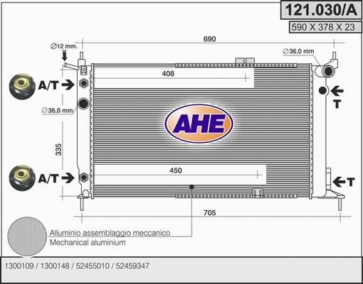 AHE 121.030/A - Radiators, Motora dzesēšanas sistēma autodraugiem.lv