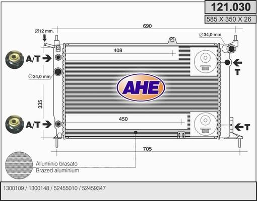 AHE 121.030 - Radiators, Motora dzesēšanas sistēma autodraugiem.lv