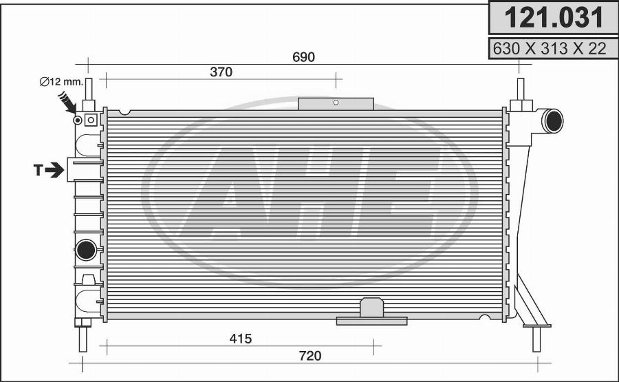 AHE 121.031 - Radiators, Motora dzesēšanas sistēma autodraugiem.lv