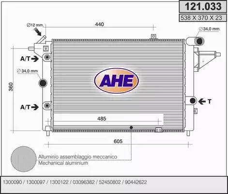 AHE 121.033 - Radiators, Motora dzesēšanas sistēma autodraugiem.lv