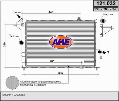 AHE 121.032 - Radiators, Motora dzesēšanas sistēma autodraugiem.lv