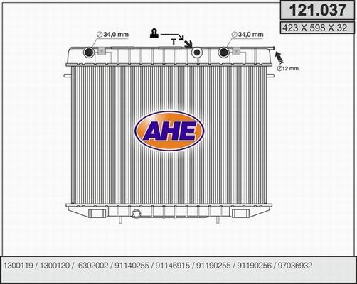 AHE 121.037 - Radiators, Motora dzesēšanas sistēma autodraugiem.lv