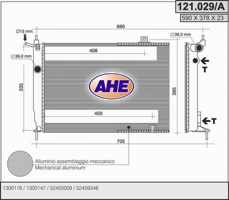 AHE 121.029/A - Radiators, Motora dzesēšanas sistēma autodraugiem.lv