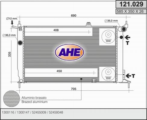 AHE 121.029 - Radiators, Motora dzesēšanas sistēma autodraugiem.lv