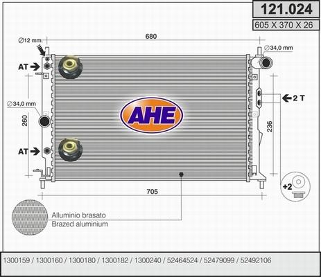 AHE 121.024 - Radiators, Motora dzesēšanas sistēma autodraugiem.lv