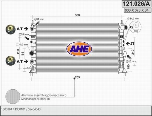 AHE 121.026/A - Radiators, Motora dzesēšanas sistēma autodraugiem.lv