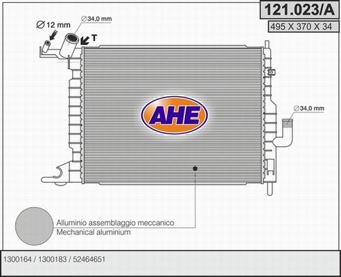 AHE 121.023/A - Radiators, Motora dzesēšanas sistēma autodraugiem.lv