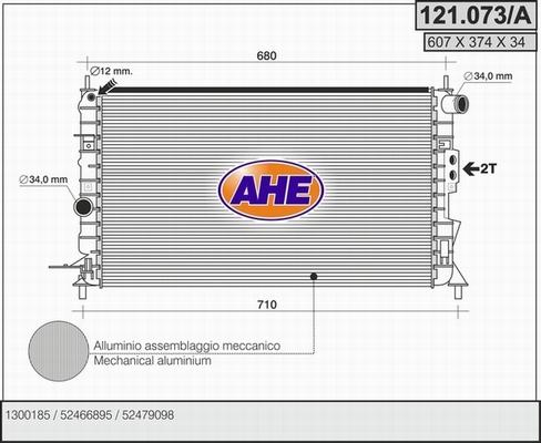 AHE 121.073/A - Radiators, Motora dzesēšanas sistēma autodraugiem.lv