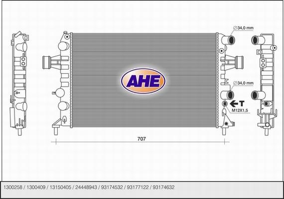 AHE 121.144/A - Radiators, Motora dzesēšanas sistēma autodraugiem.lv