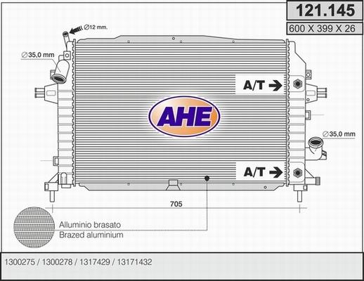 AHE 121.145 - Radiators, Motora dzesēšanas sistēma autodraugiem.lv