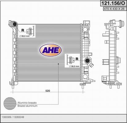 AHE 121.156/O - Radiators, Motora dzesēšanas sistēma autodraugiem.lv