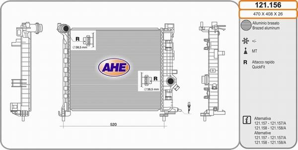 AHE 121.156 - Radiators, Motora dzesēšanas sistēma autodraugiem.lv