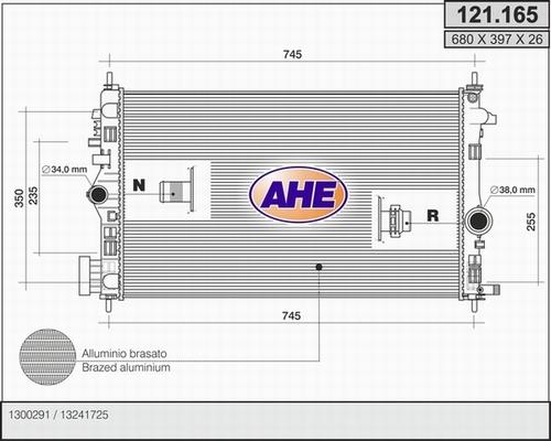 AHE 121.165 - Radiators, Motora dzesēšanas sistēma autodraugiem.lv