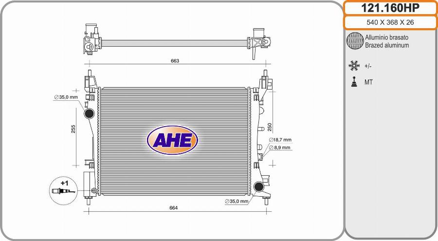 AHE 121.160HP - Radiators, Motora dzesēšanas sistēma autodraugiem.lv