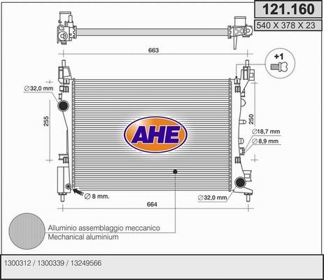 AHE 121.160 - Radiators, Motora dzesēšanas sistēma autodraugiem.lv